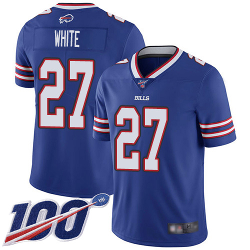 Men Buffalo Bills #27 Tre Davious White Royal Blue Team Color Vapor Untouchable Limited Player 100th Season NFL Jersey->buffalo bills->NFL Jersey